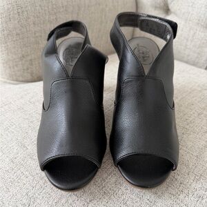 Life Stride Black Peep-Toe Ankle Booties